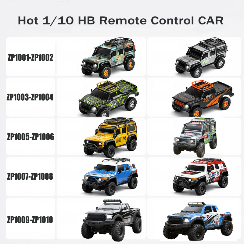 Hot Wheels Car Monster Trucks - Hot 1/10 HB ZP1001-ZP1010 Controle Remoto,