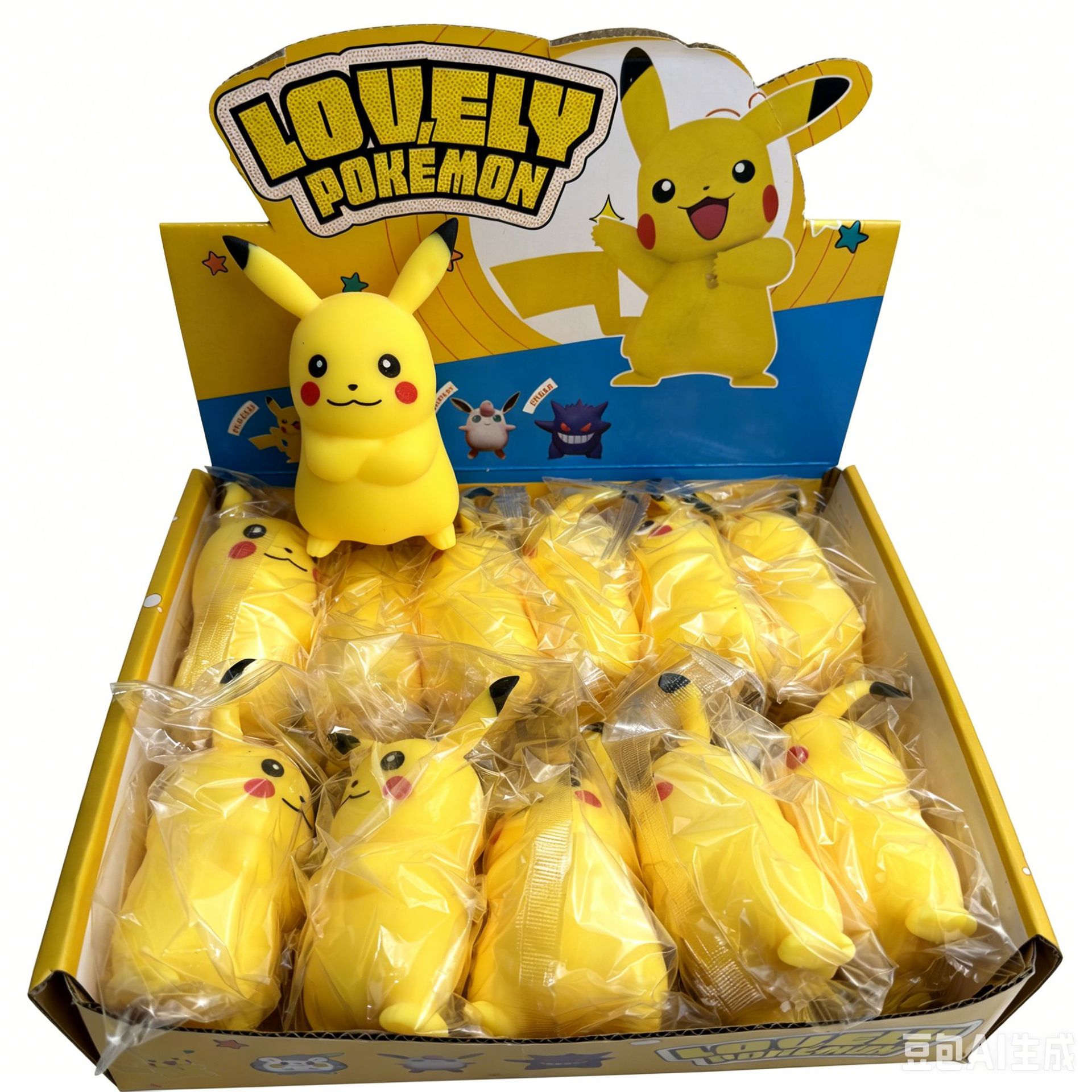 Vinyl Figure Blank - 12 Peças/Caixa Completa Brinquedo Squishy Pikachu